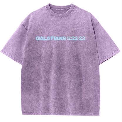 Galatians 5:22-23 Snowflake Vintage Washed T-Shirt