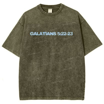 Galatians 5:22-23 Snowflake Vintage Washed T-Shirt