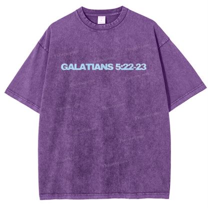 Galatians 5:22-23 Snowflake Vintage Washed T-Shirt
