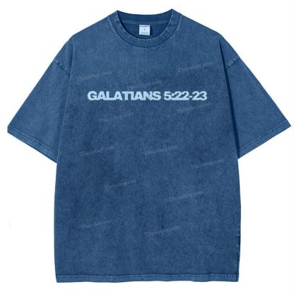 Galatians 5:22-23 Snowflake Vintage Washed T-Shirt
