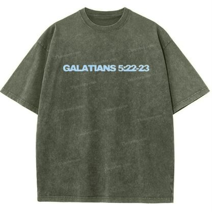 Galatians 5:22-23 Snowflake Vintage Washed T-Shirt