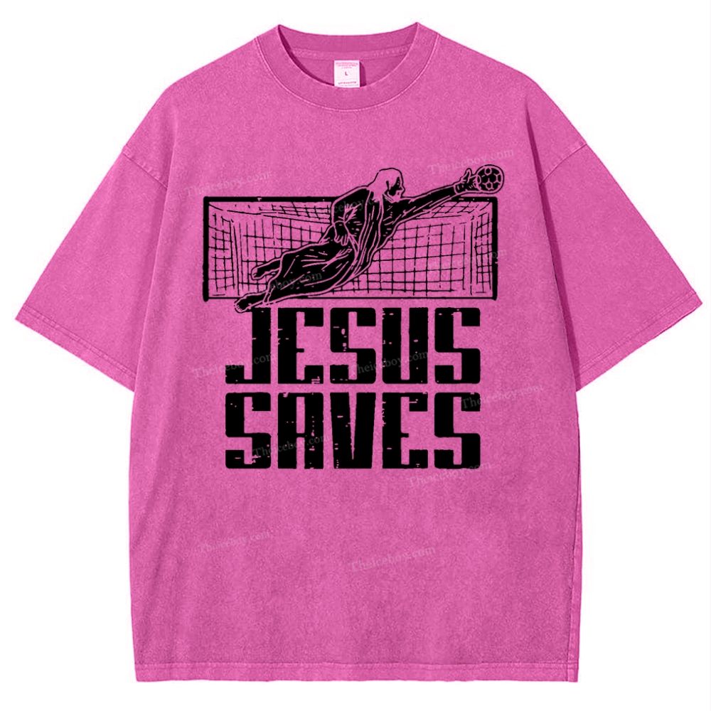 Jesus Saves Snowflake Vintage Washed T-Shirt
