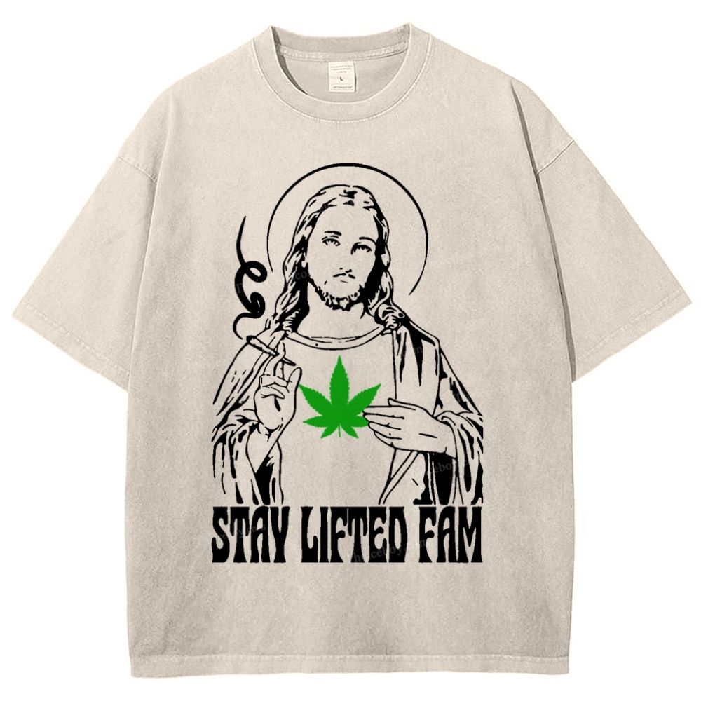 Stay Lifted Fam Snowflake Vintage Washed T-Shirt