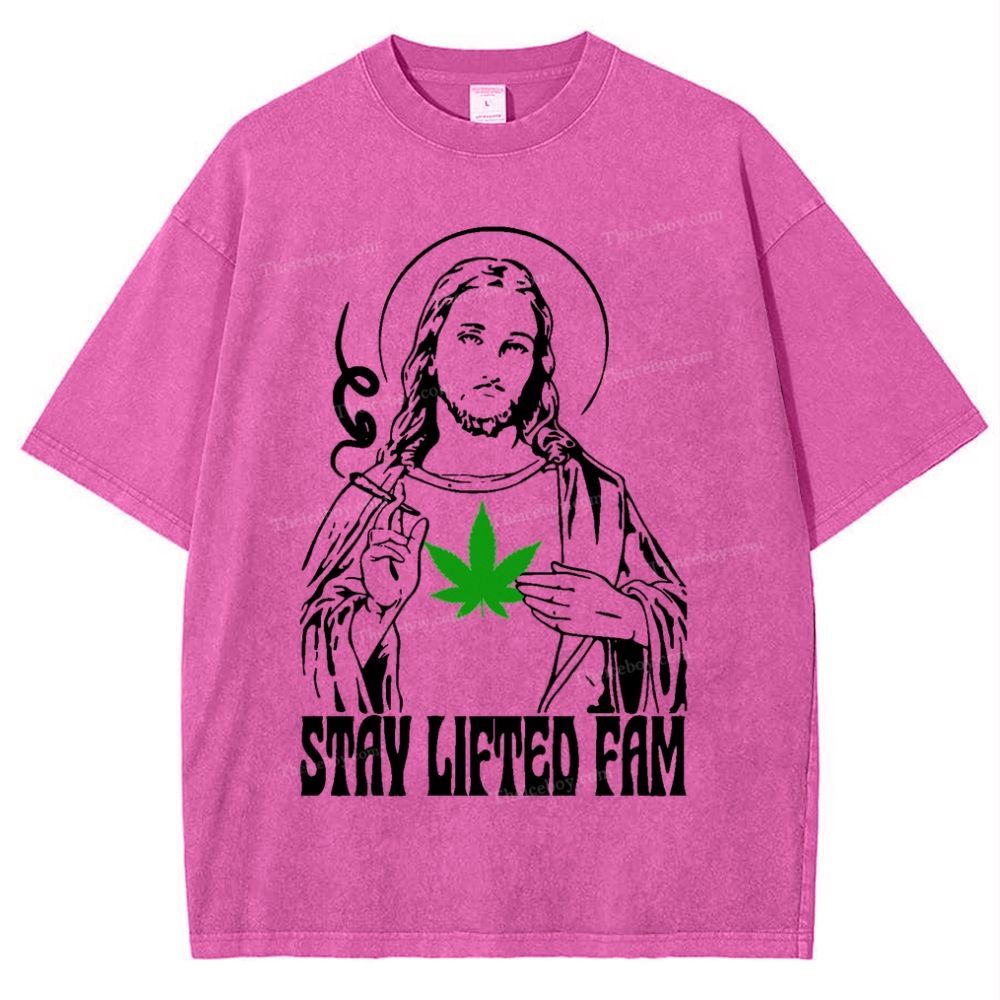 Stay Lifted Fam Snowflake Vintage Washed T-Shirt