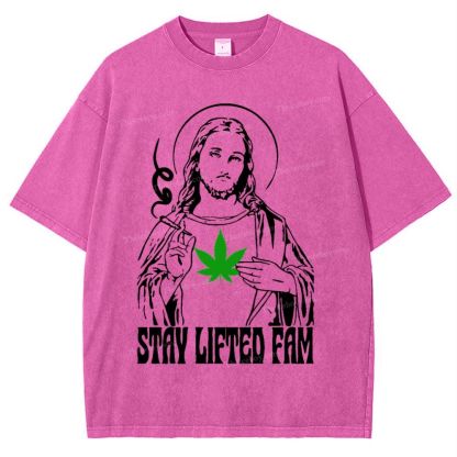 Stay Lifted Fam Snowflake Vintage Washed T-Shirt