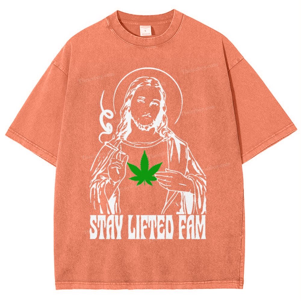 Stay Lifted Fam Snowflake Vintage Washed T-Shirt