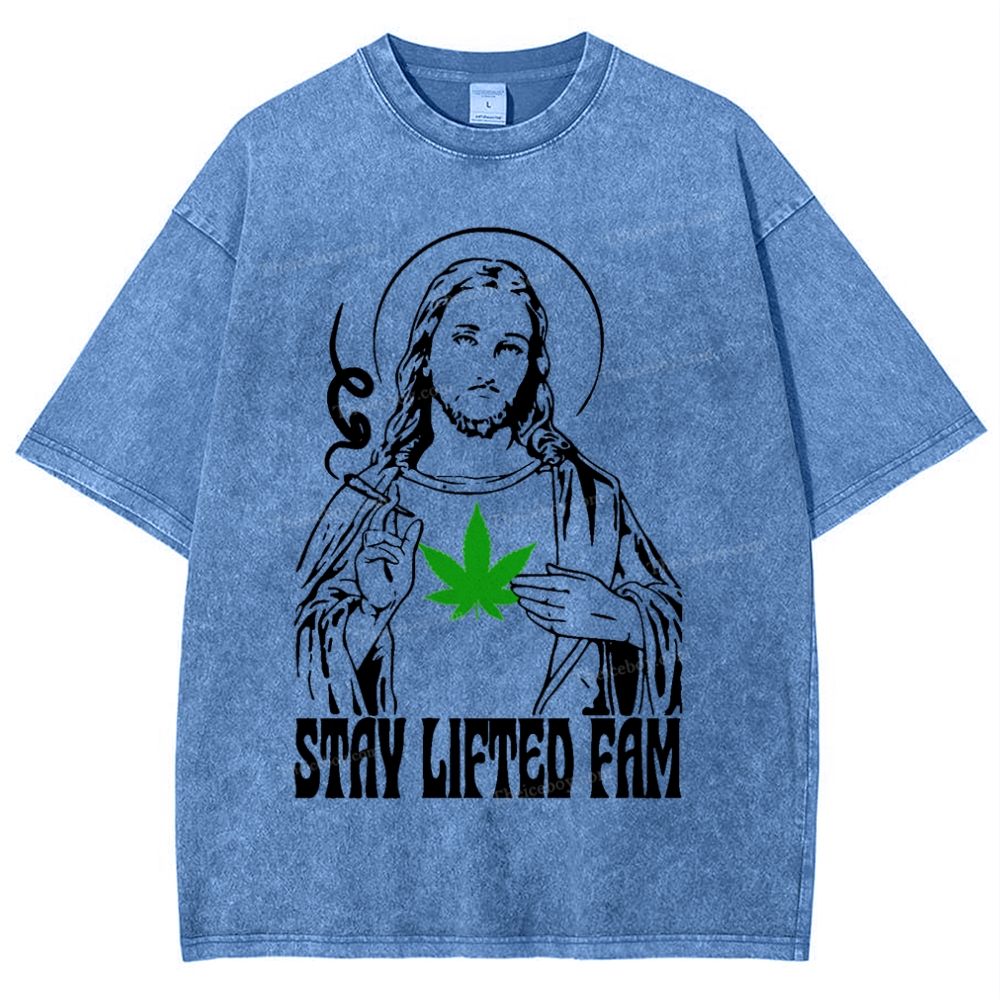 Stay Lifted Fam Snowflake Vintage Washed T-Shirt