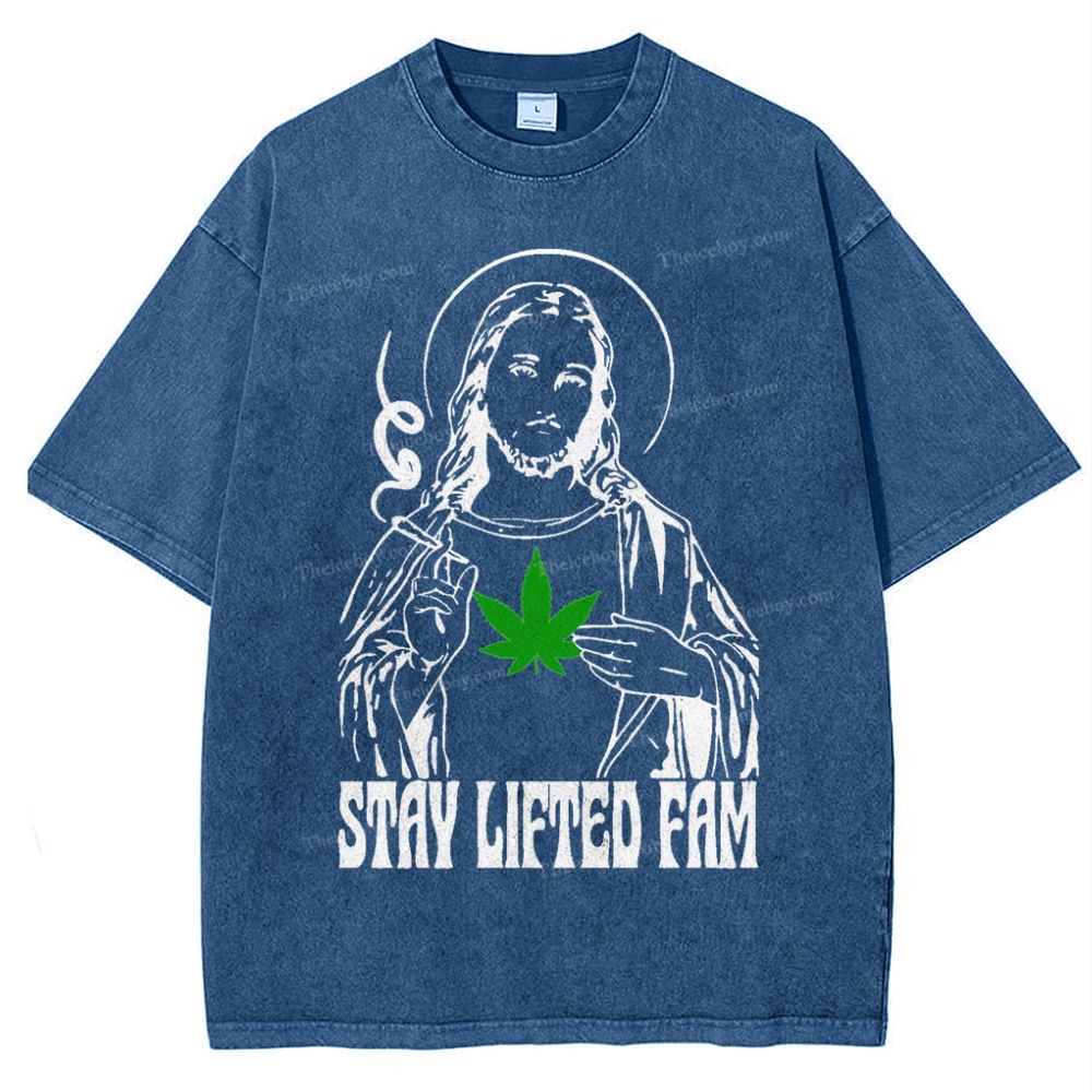 Stay Lifted Fam Snowflake Vintage Washed T-Shirt