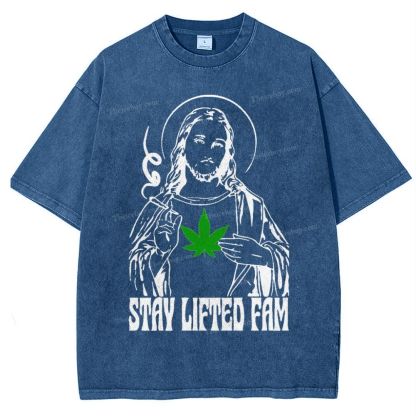 Stay Lifted Fam Snowflake Vintage Washed T-Shirt
