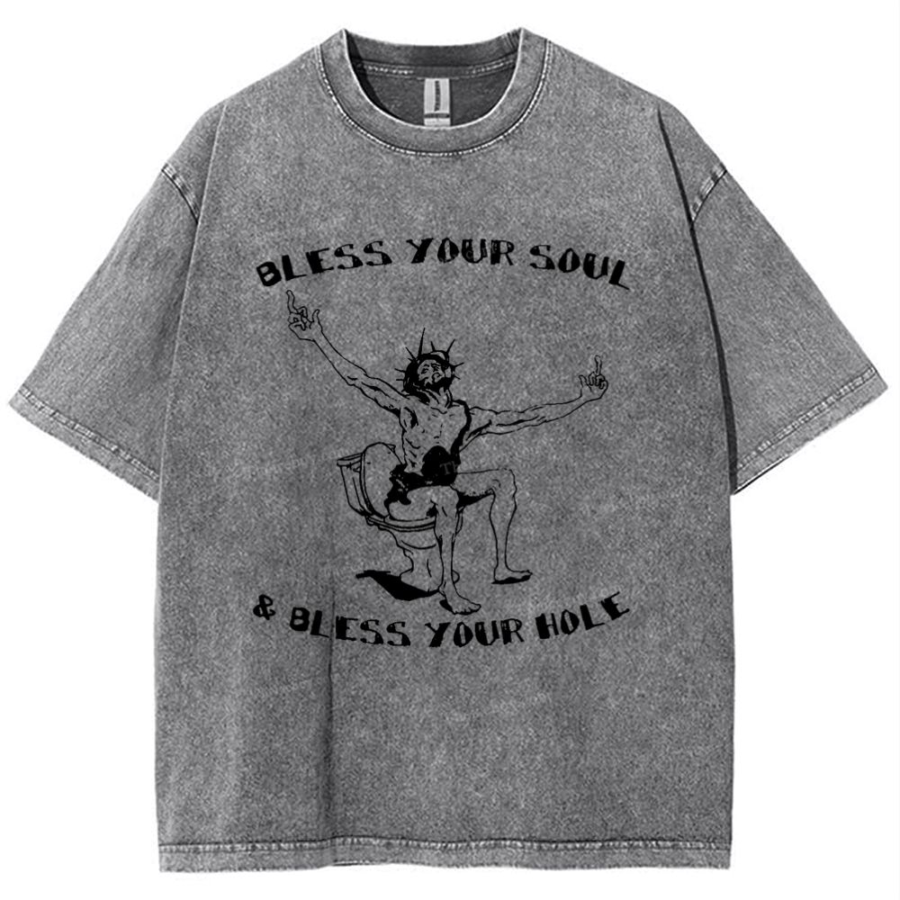 Bless Your Soul & Bless Your Hole Snowflake Vintage Washed T-Shirt