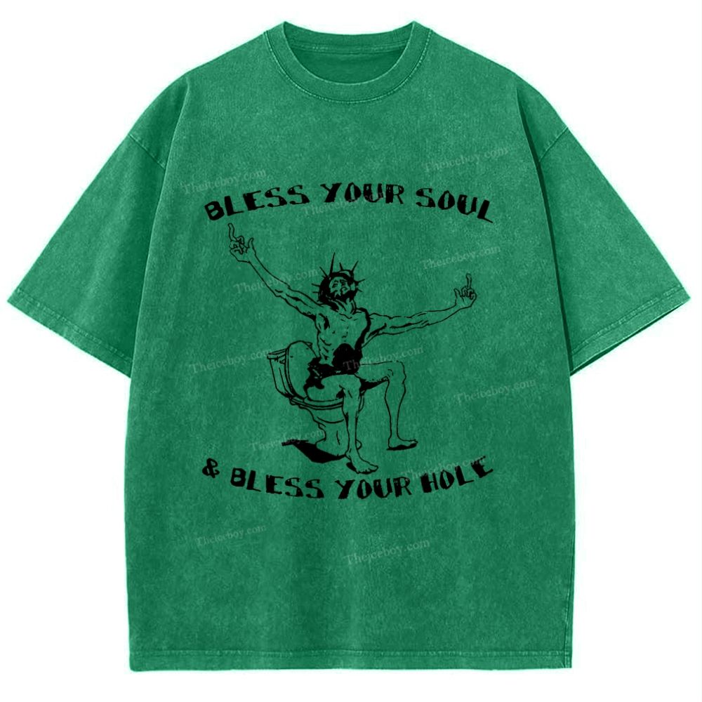 Bless Your Soul & Bless Your Hole Snowflake Vintage Washed T-Shirt