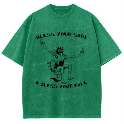 Bless Your Soul & Bless Your Hole Snowflake Vintage Washed T-Shirt