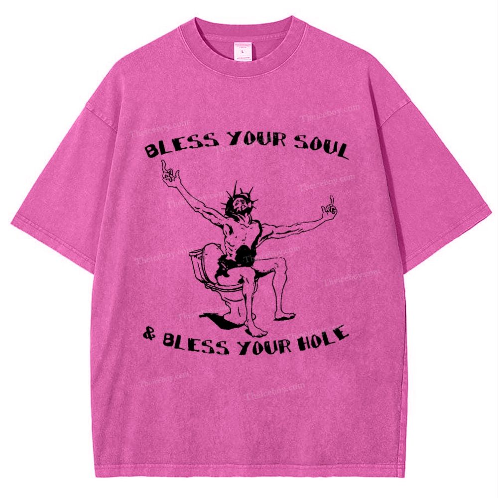 Bless Your Soul & Bless Your Hole Snowflake Vintage Washed T-Shirt
