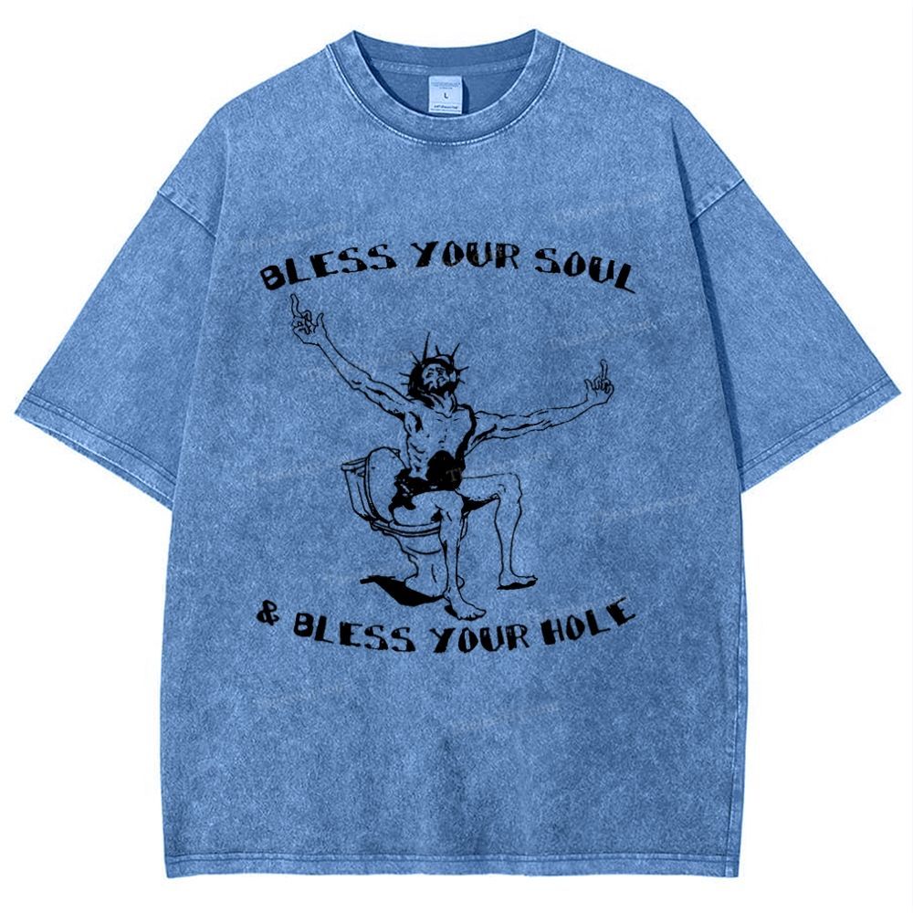 Bless Your Soul & Bless Your Hole Snowflake Vintage Washed T-Shirt