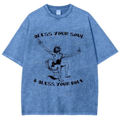Bless Your Soul & Bless Your Hole Snowflake Vintage Washed T-Shirt