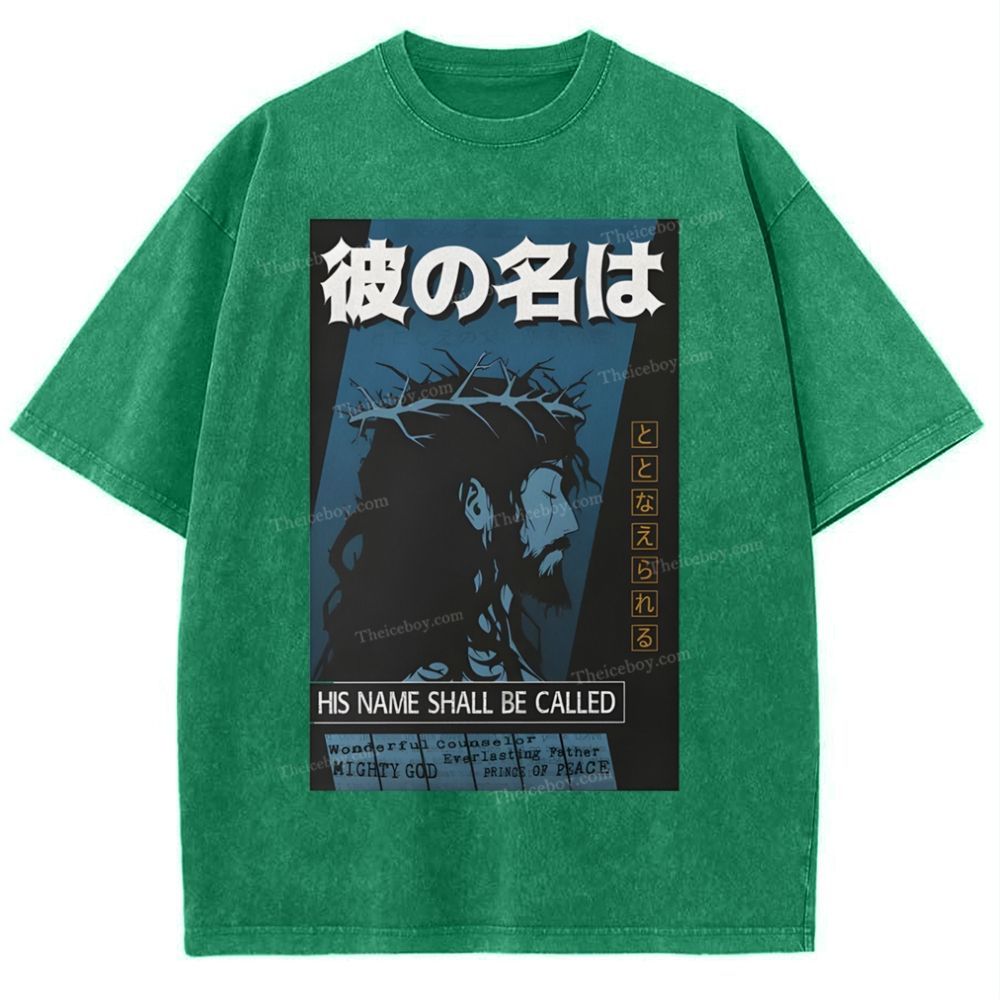 His Name Shall Be Called Jesus Snowflake Vintage Washed T-Shirt