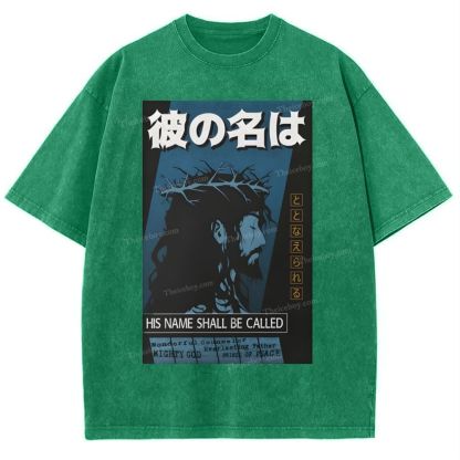 His Name Shall Be Called Jesus Snowflake Vintage Washed T-Shirt