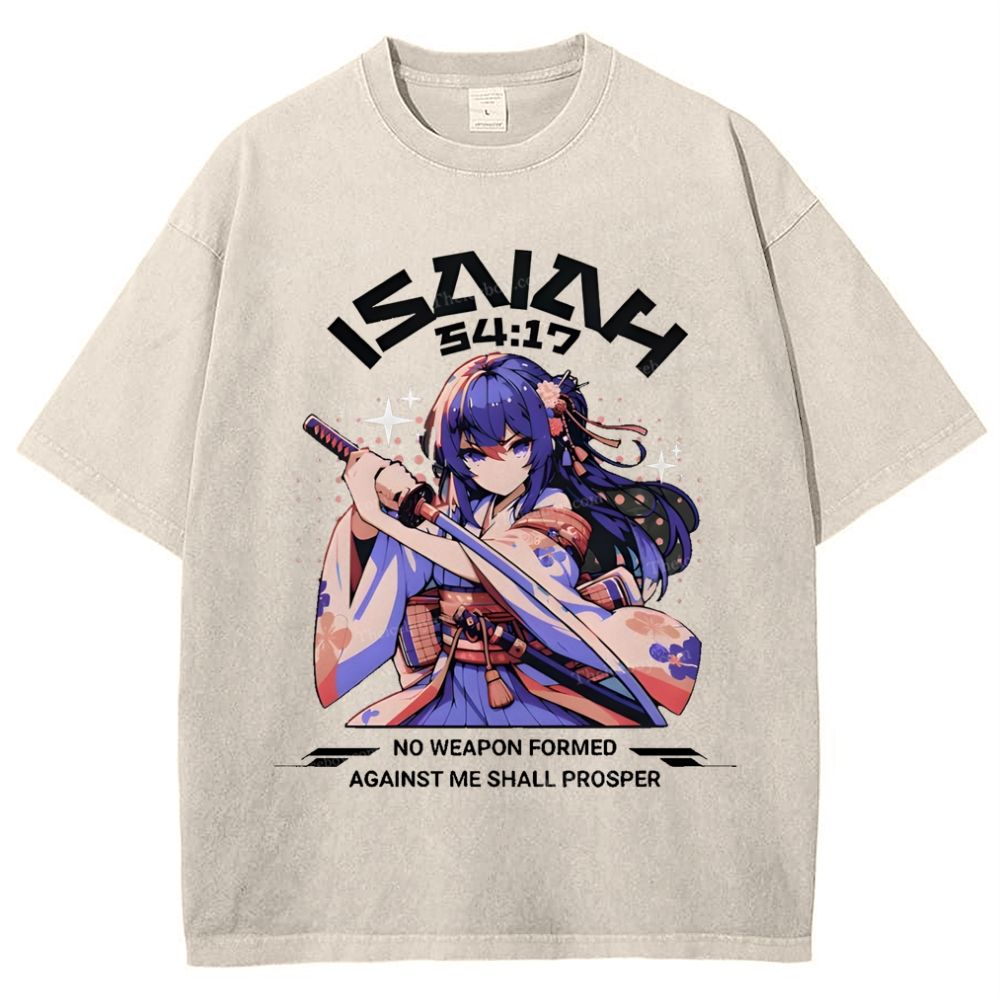 No Weapon Formed Against Me Shall Prosper Christian Snowflake Vintage Washed T-Shirt