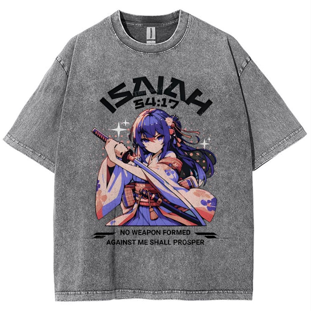 No Weapon Formed Against Me Shall Prosper Christian Snowflake Vintage Washed T-Shirt