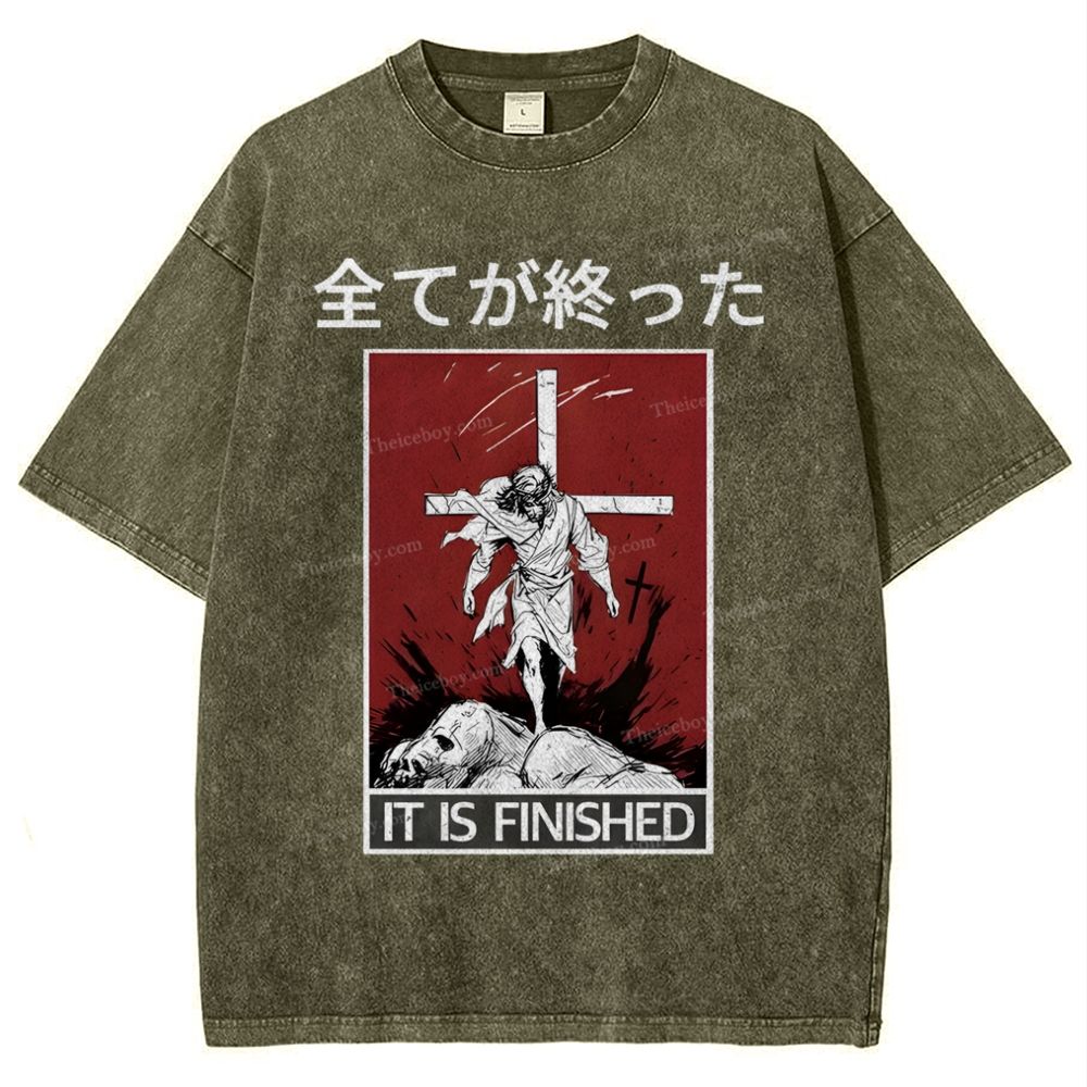 It Is Finished Christian Snowflake Vintage Washed T-Shirt