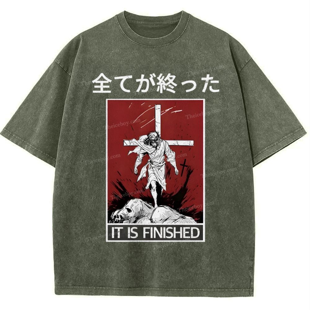 It Is Finished Christian Snowflake Vintage Washed T-Shirt