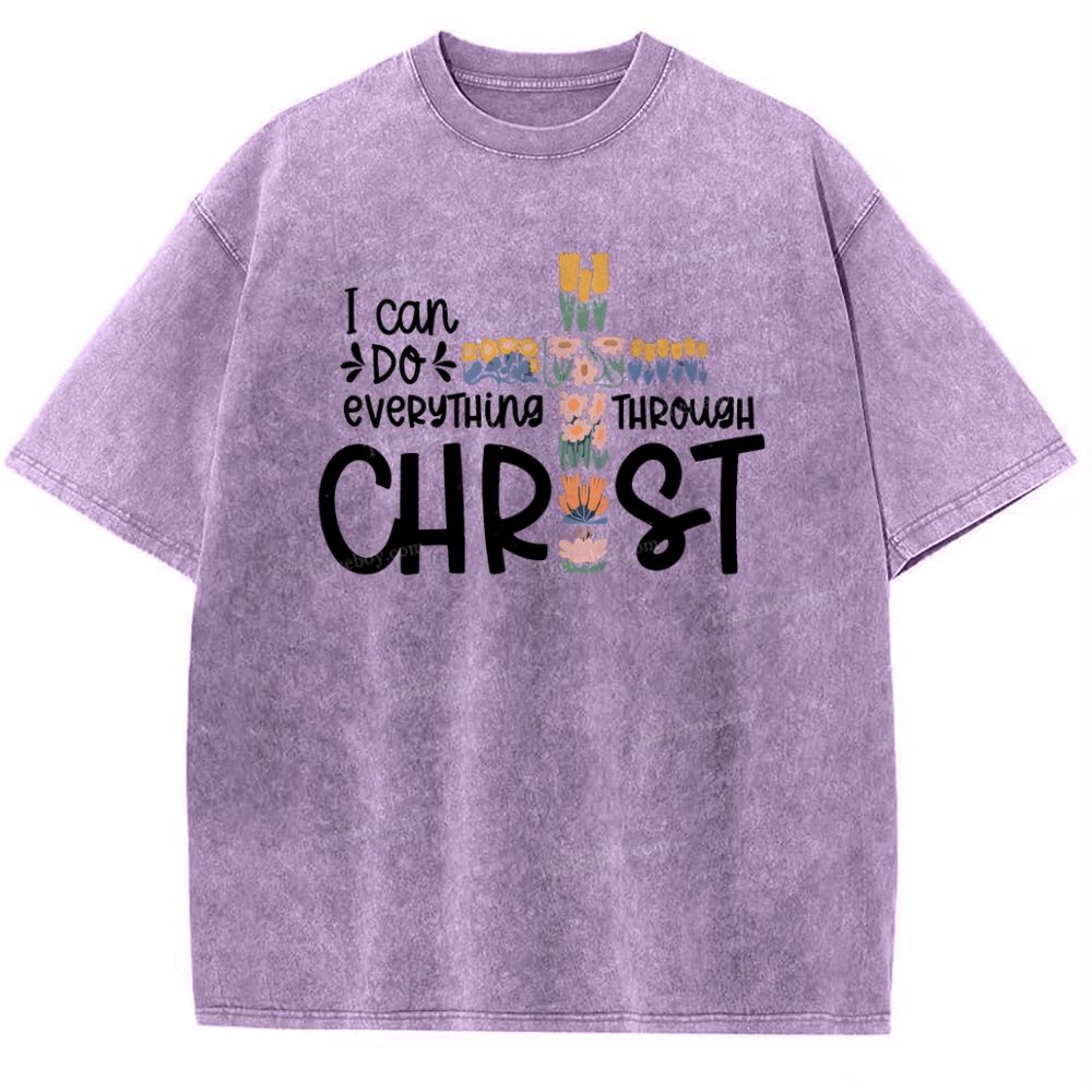 Everything Through Christ Snowflake Vintage Washed T-Shirt