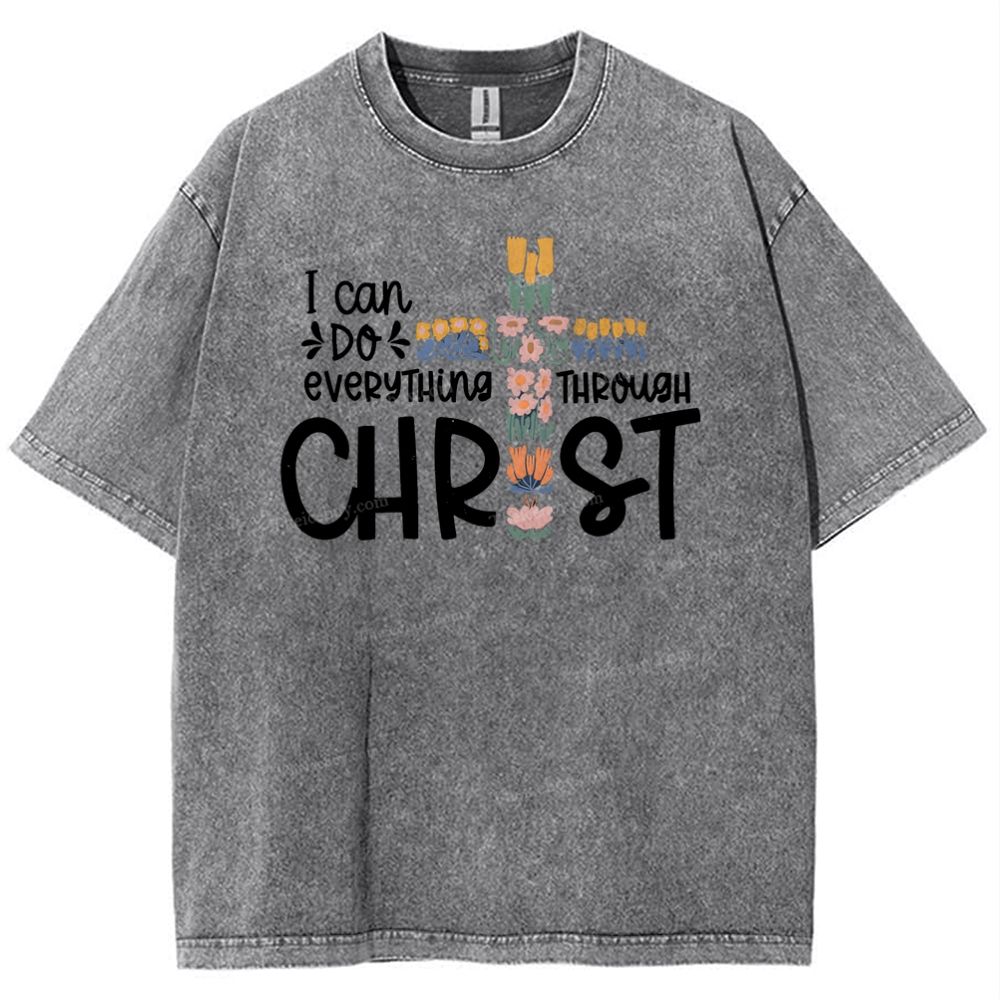 Everything Through Christ Snowflake Vintage Washed T-Shirt