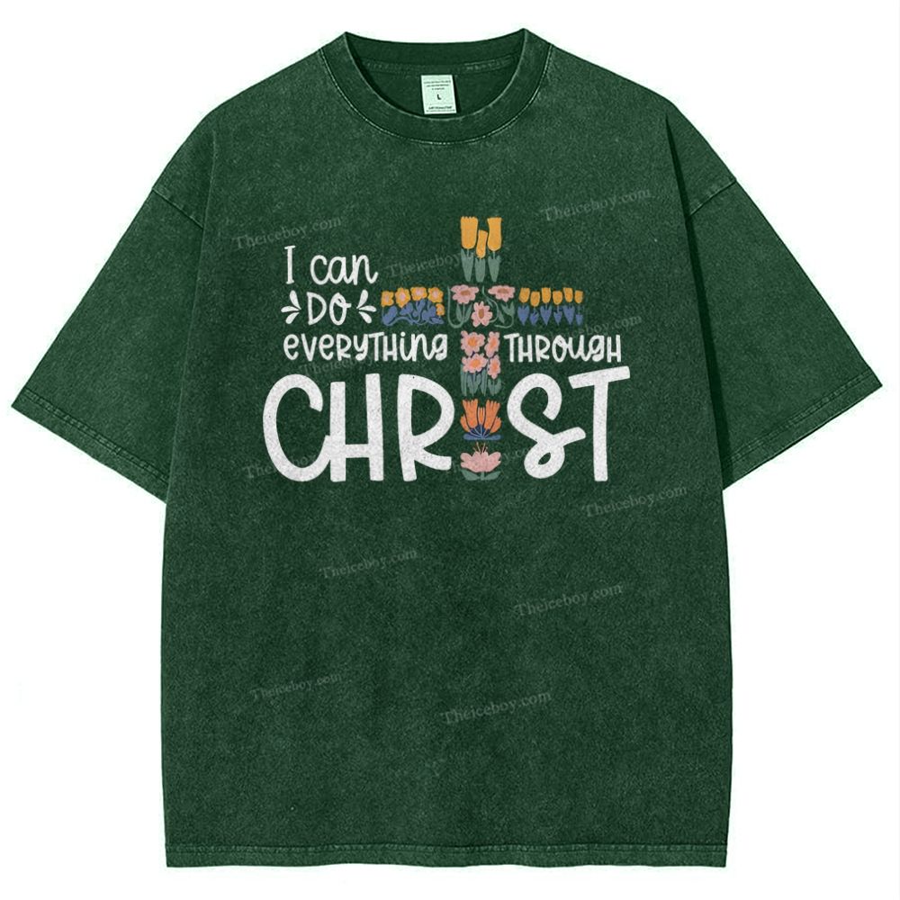 Everything Through Christ Snowflake Vintage Washed T-Shirt