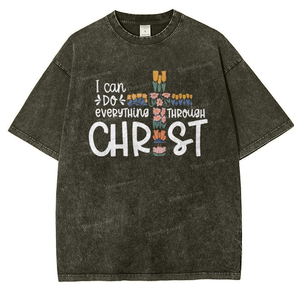 Everything Through Christ Snowflake Vintage Washed T-Shirt