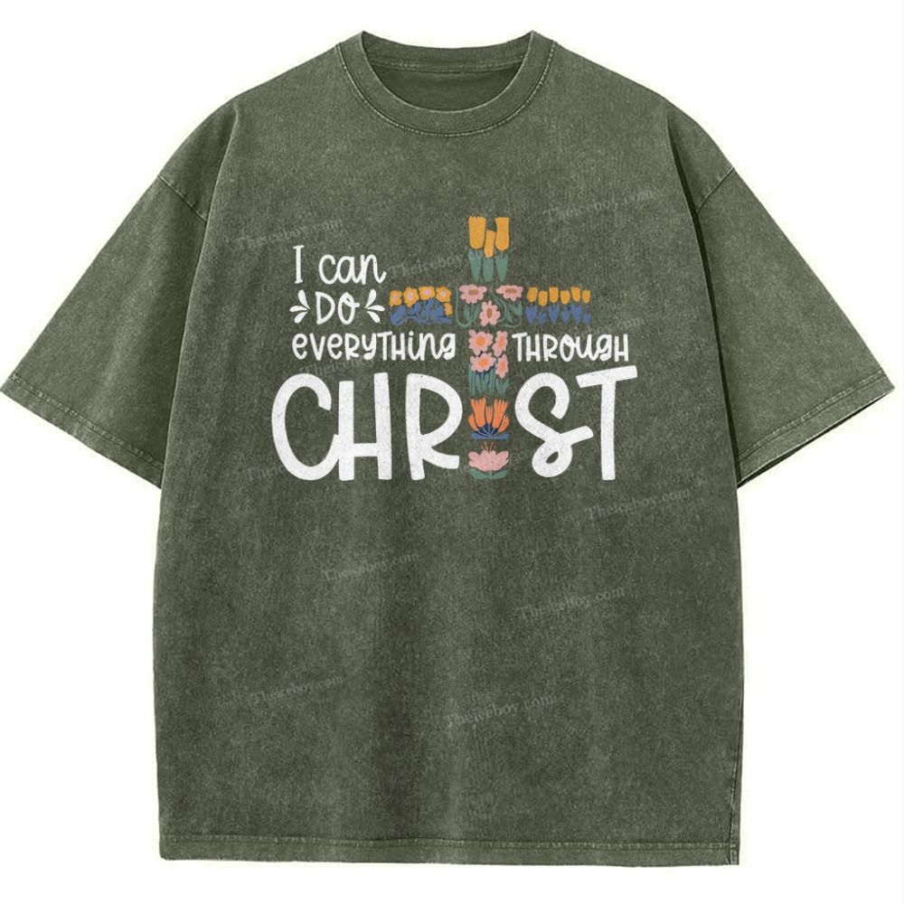 Everything Through Christ Snowflake Vintage Washed T-Shirt