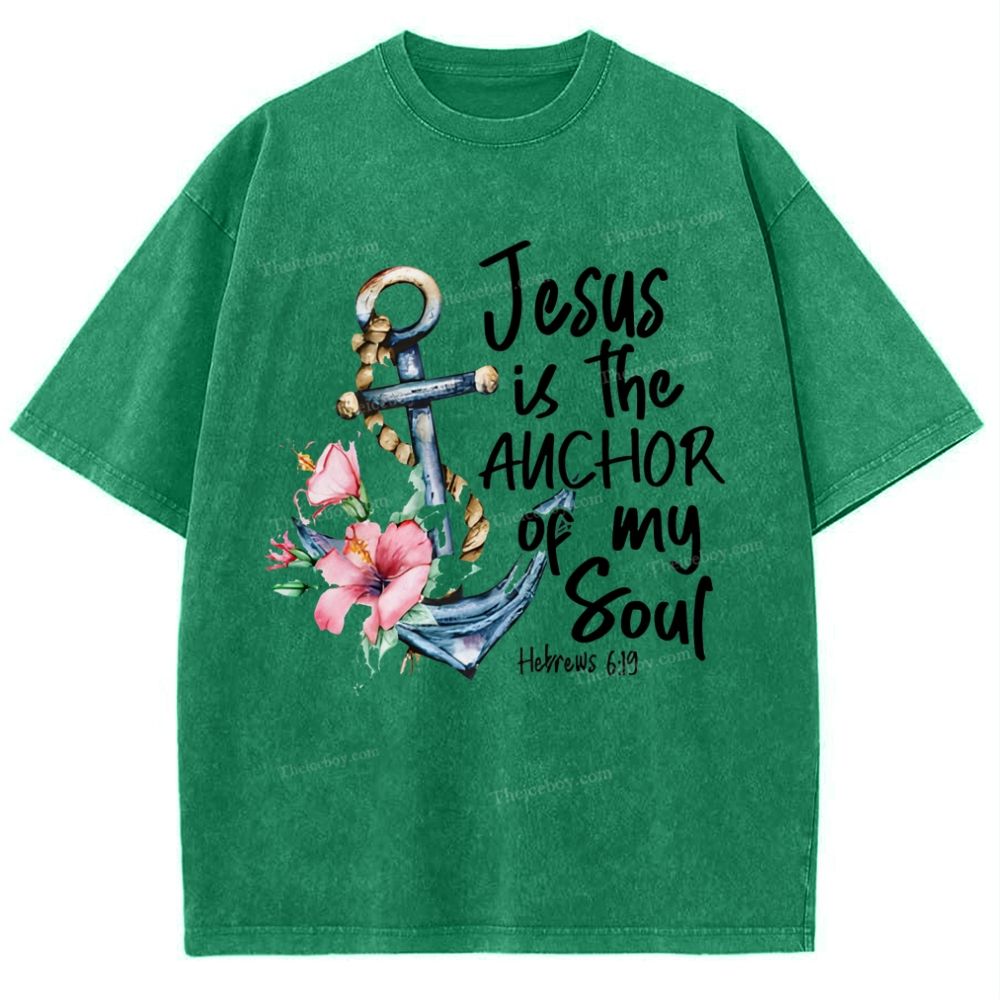 Jesus Is The Anchor Of My Foul Snowflake Vintage Washed T-Shirt