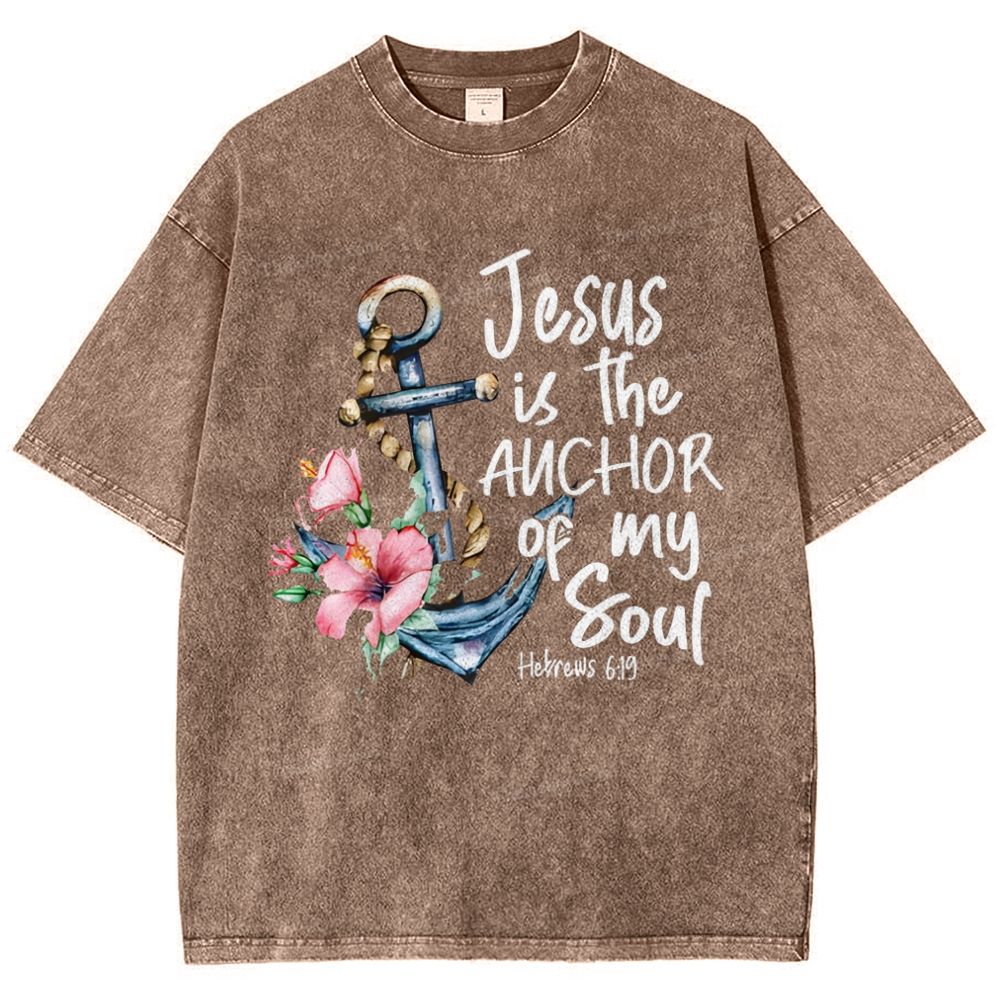 Jesus Is The Anchor Of My Foul Snowflake Vintage Washed T-Shirt