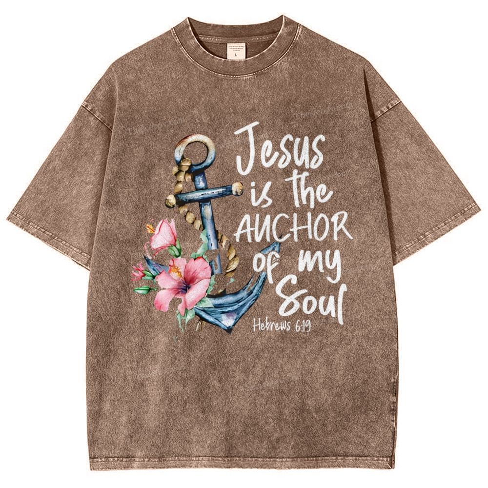 Jesus Is The Anchor Of My Foul Snowflake Vintage Washed T-Shirt