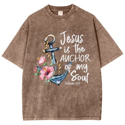 Jesus Is The Anchor Of My Foul Snowflake Vintage Washed T-Shirt