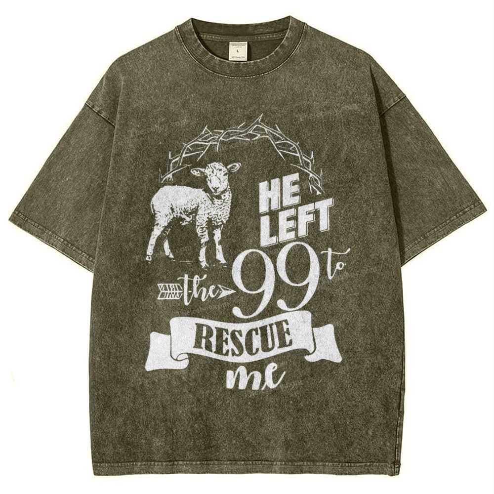He Left The 99 To Rescue Me Snowflake Vintage Washed T-Shirt