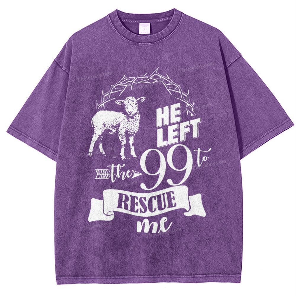 He Left The 99 To Rescue Me Snowflake Vintage Washed T-Shirt