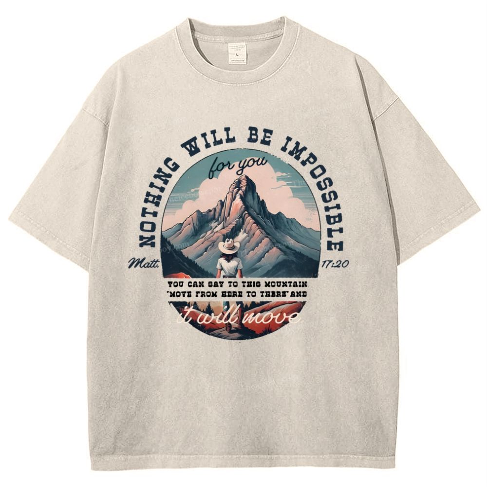 Nothing Will Be Impossible With God Snowflake Vintage Washed T-Shirt