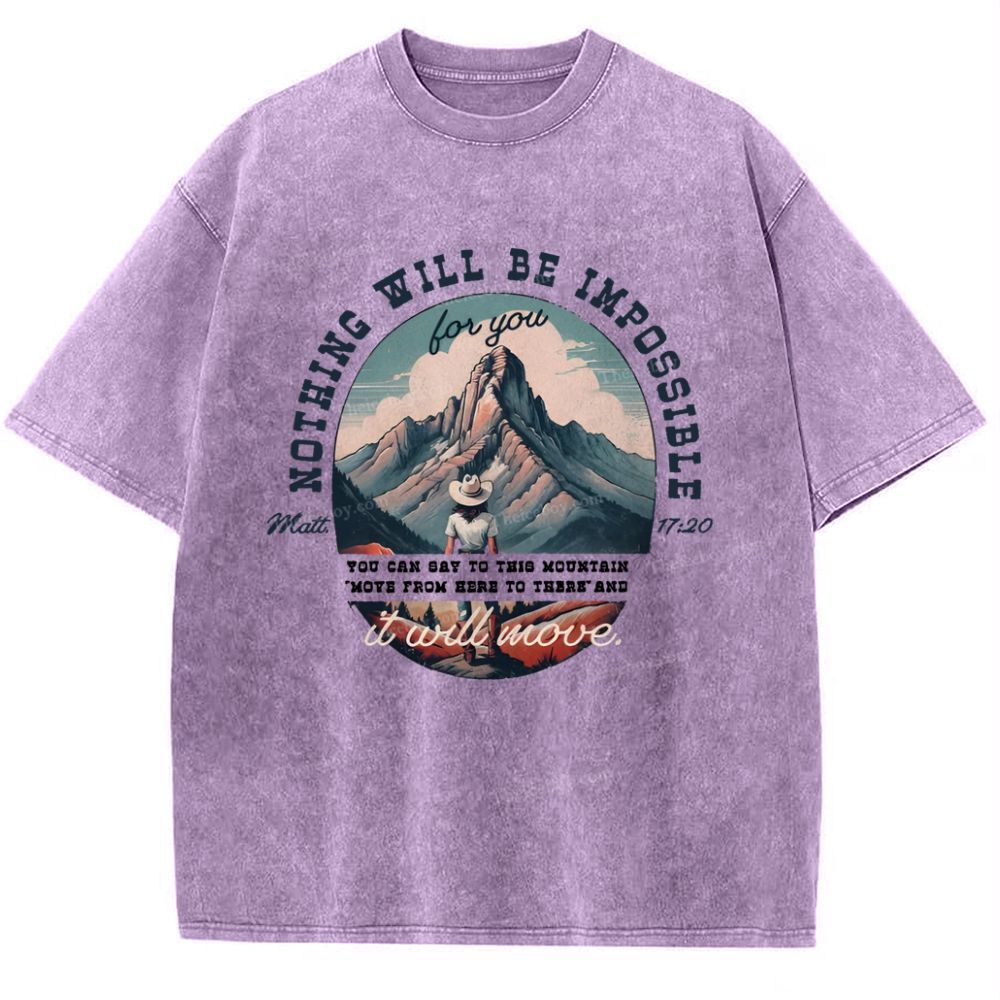 Nothing Will Be Impossible With God Snowflake Vintage Washed T-Shirt