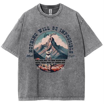 Nothing Will Be Impossible With God Snowflake Vintage Washed T-Shirt