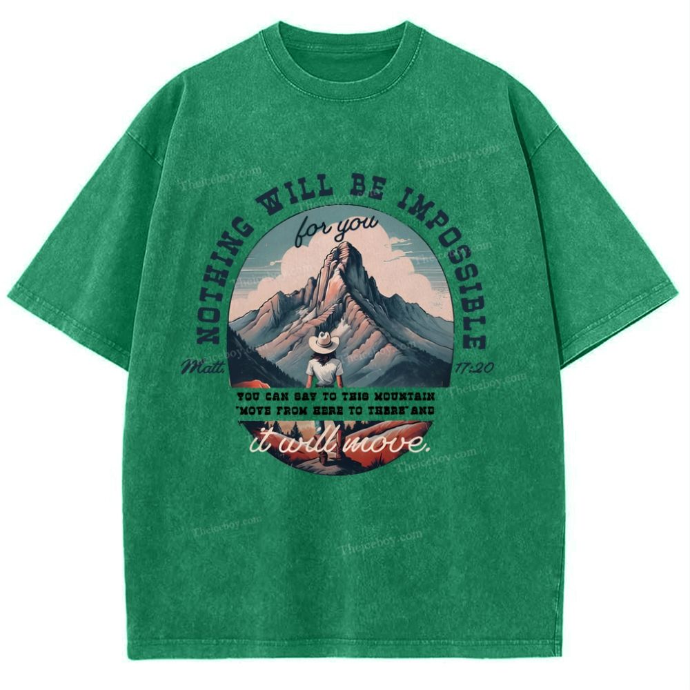 Nothing Will Be Impossible With God Snowflake Vintage Washed T-Shirt