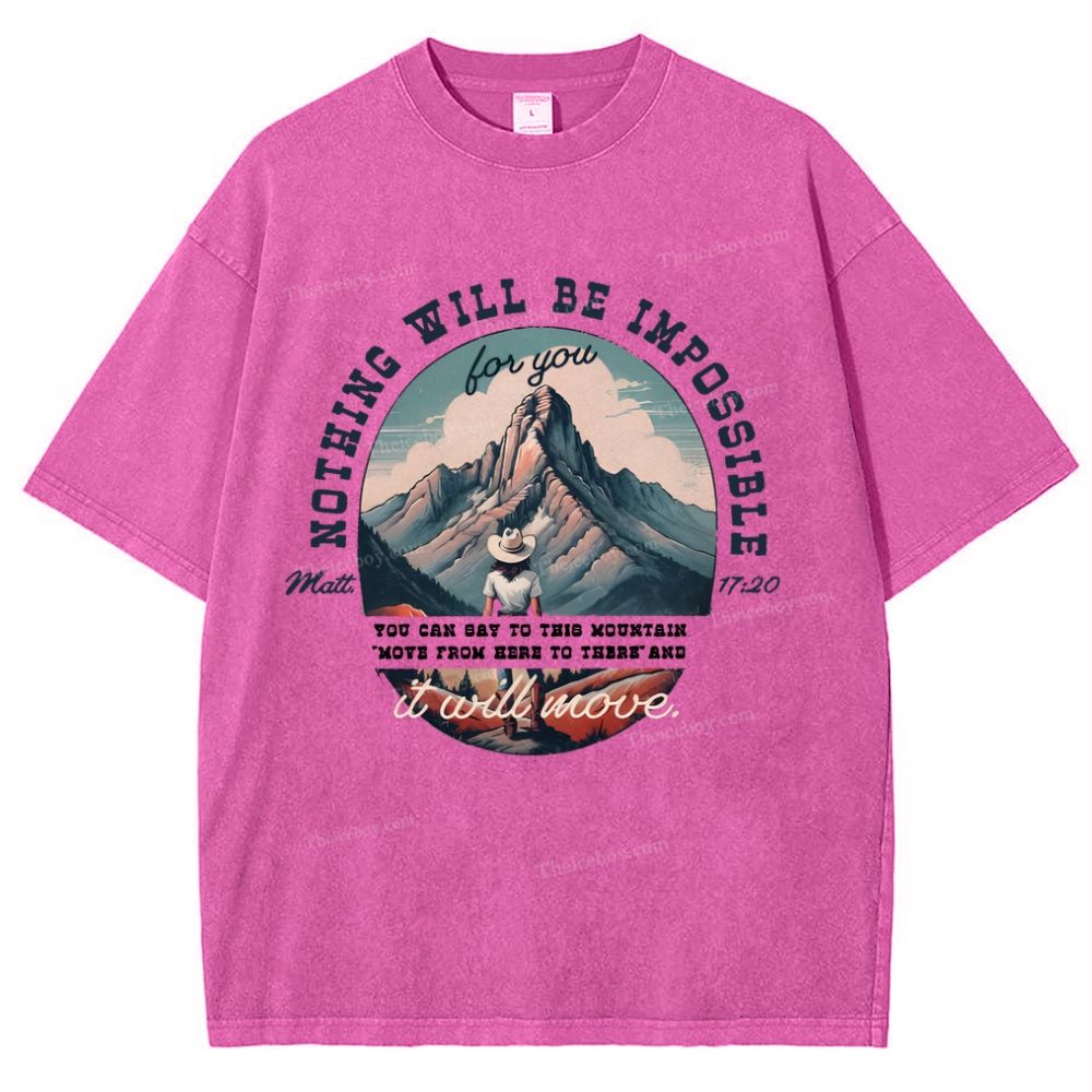 Nothing Will Be Impossible With God Snowflake Vintage Washed T-Shirt