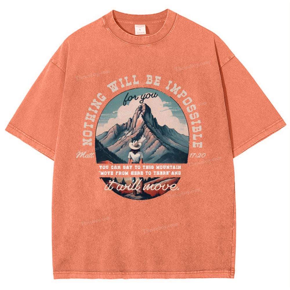 Nothing Will Be Impossible With God Snowflake Vintage Washed T-Shirt