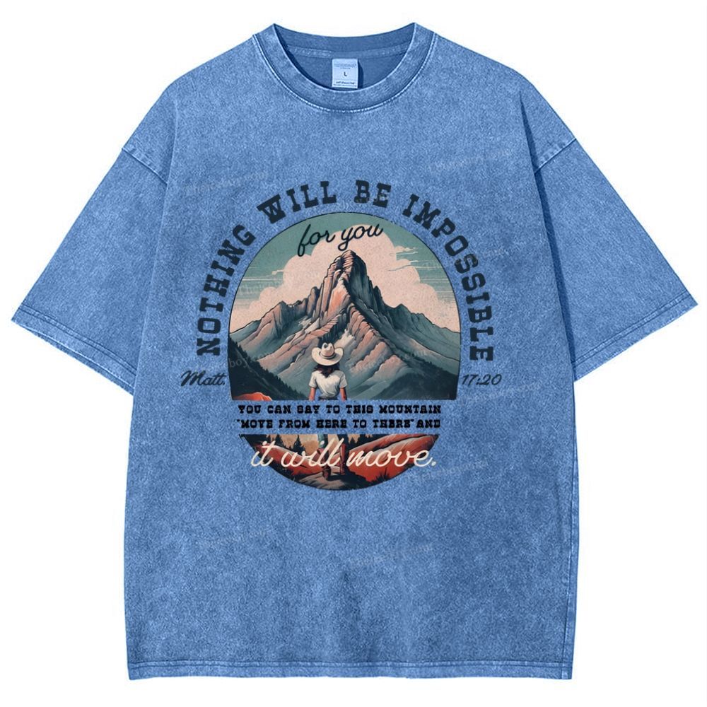 Nothing Will Be Impossible With God Snowflake Vintage Washed T-Shirt