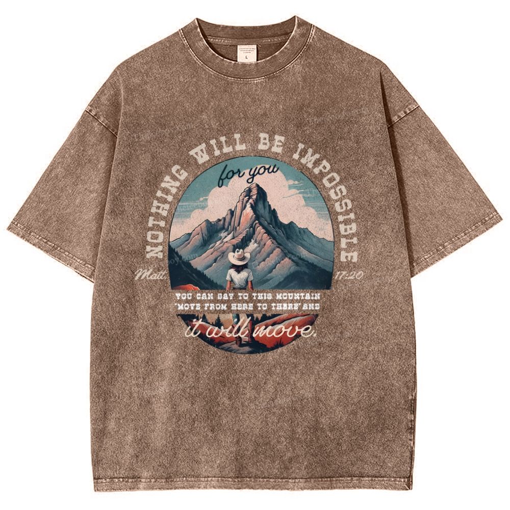 Nothing Will Be Impossible With God Snowflake Vintage Washed T-Shirt