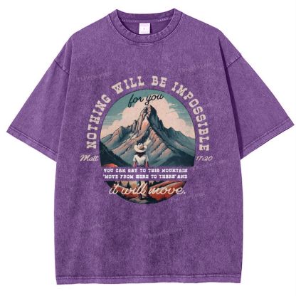 Nothing Will Be Impossible With God Snowflake Vintage Washed T-Shirt