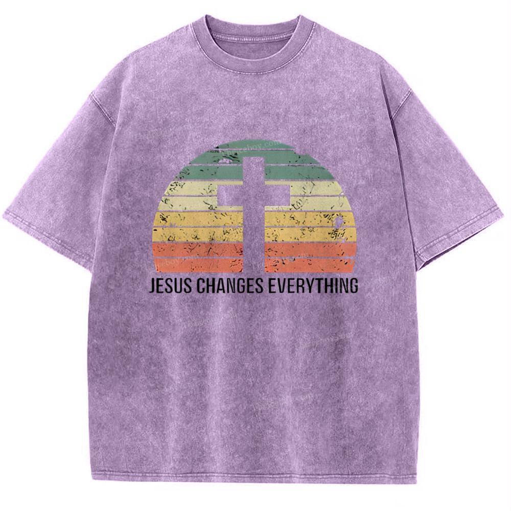 Jesus Changes Everything Snowflake Vintage Washed T-Shirt