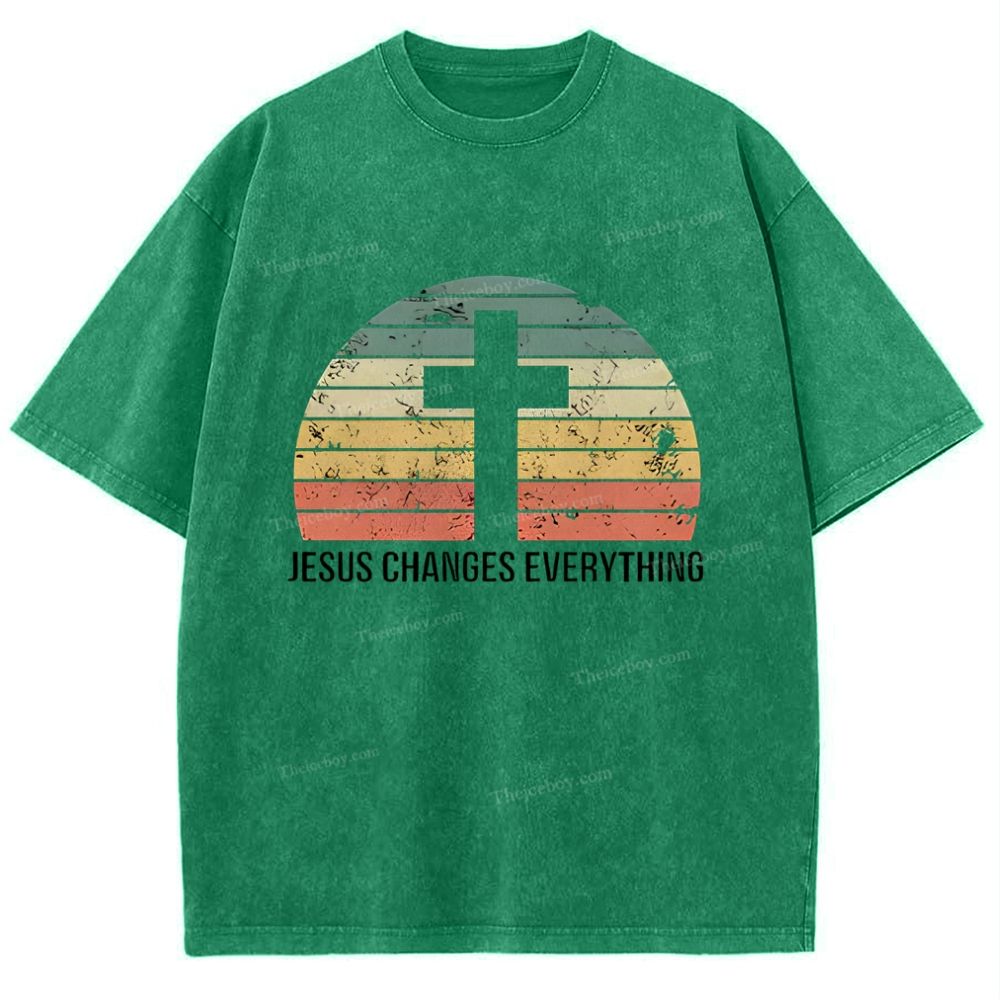 Jesus Changes Everything Snowflake Vintage Washed T-Shirt