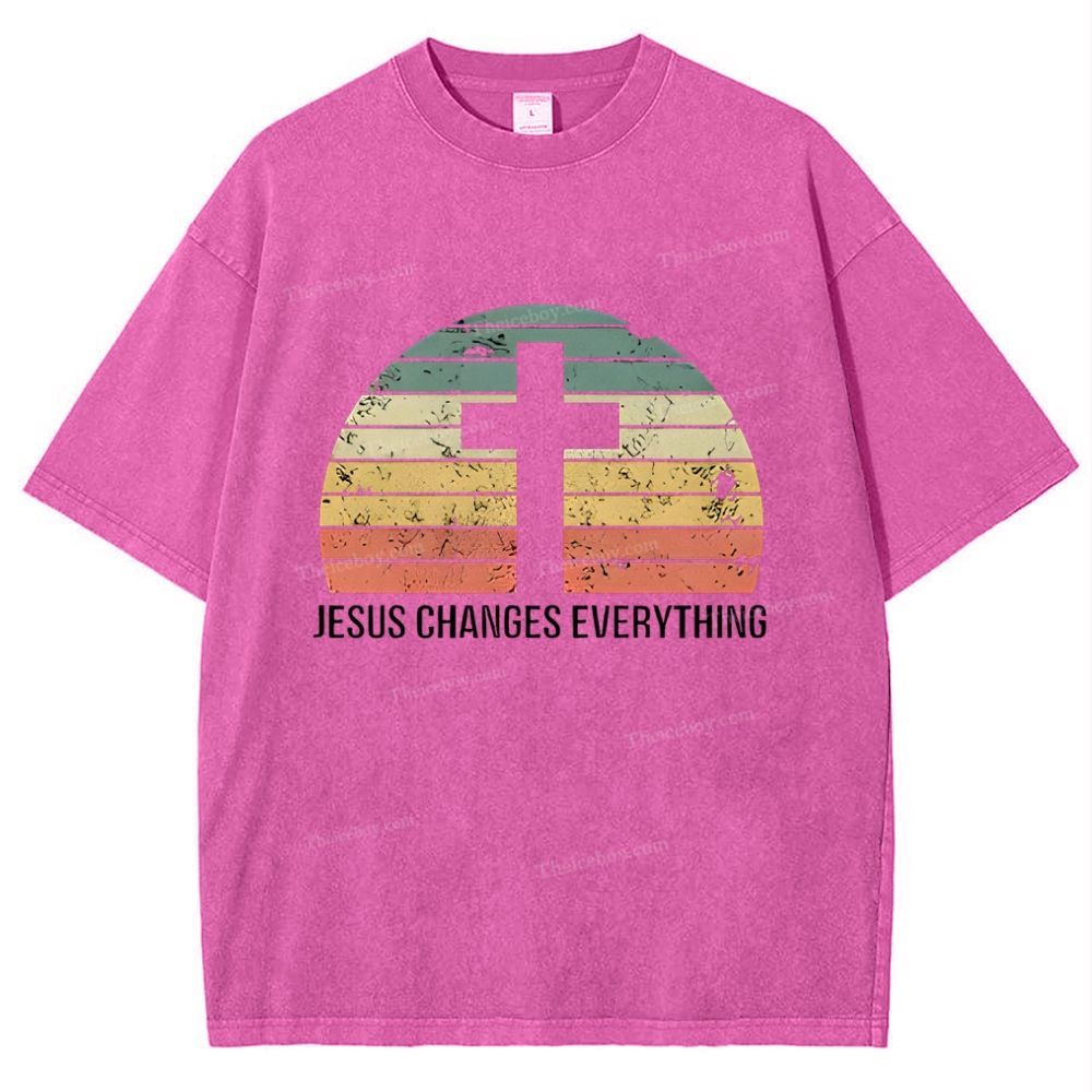 Jesus Changes Everything Snowflake Vintage Washed T-Shirt