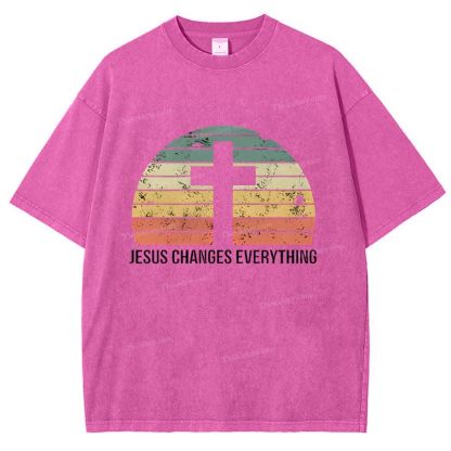 Jesus Changes Everything Snowflake Vintage Washed T-Shirt