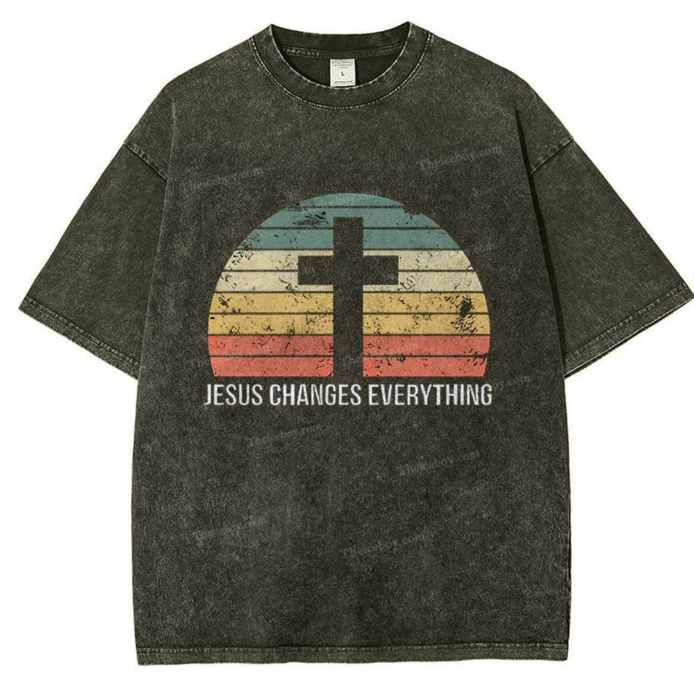 Jesus Changes Everything Snowflake Vintage Washed T-Shirt